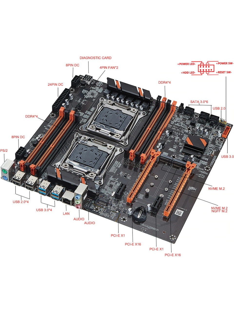 ZX DU99D4 V1.41 Intel X99 3000MHZ Ddr4 Soket 2011-V3 Eatx Anakart - 4