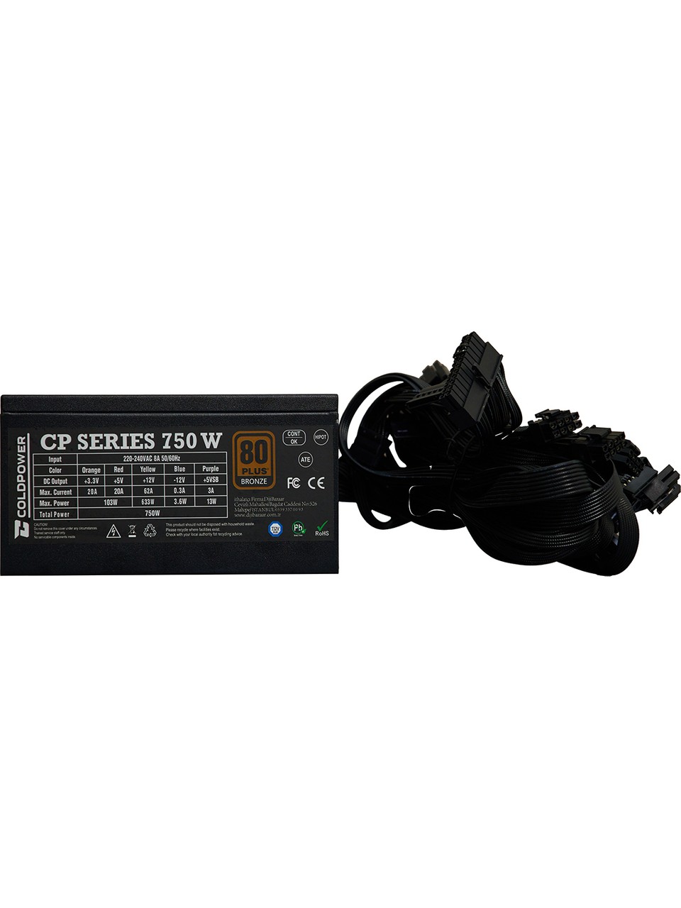 Cold Power Coldpower Cp Series 750D 750 Watt 80+ Bronze Güç Kaynağı 750 Watt Psu - 3