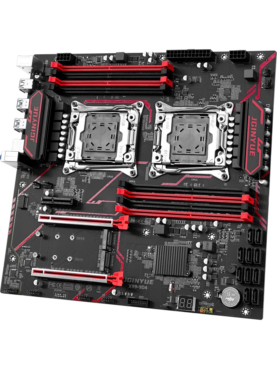 Jginyue 9d4 Intel X99 2666 Mhz Ddr4 Soket Gigabit Ethernet 2011-3 Çift Işlemci Destekli E-Atx Anakart - 4