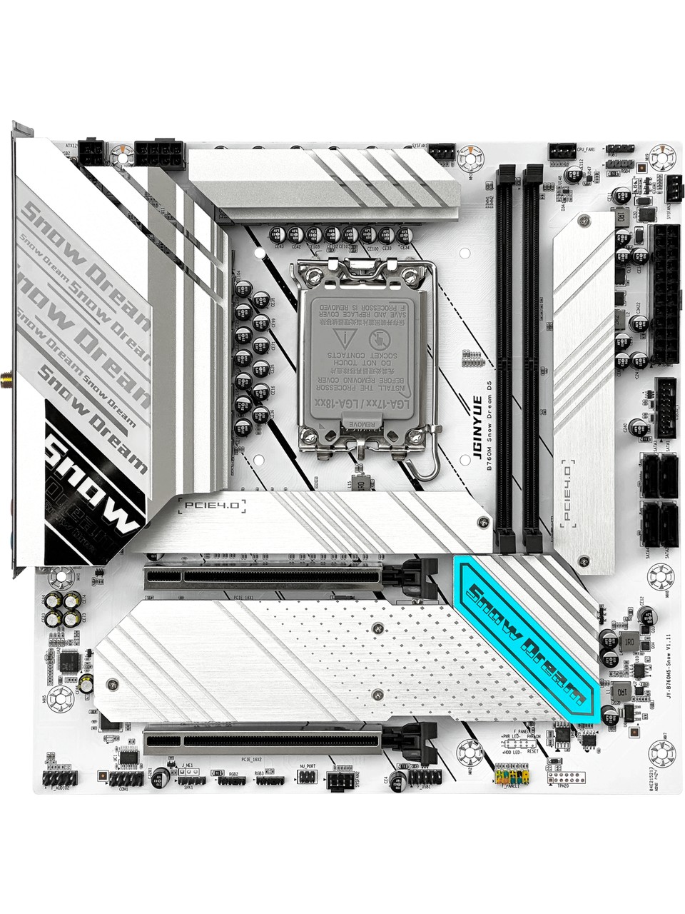 Jginyue B760M Snow Dream D5 Ddr5 Oc 8000 Mhz 4x Nvme HDMI Dp Type-C 1700 Soket - 2