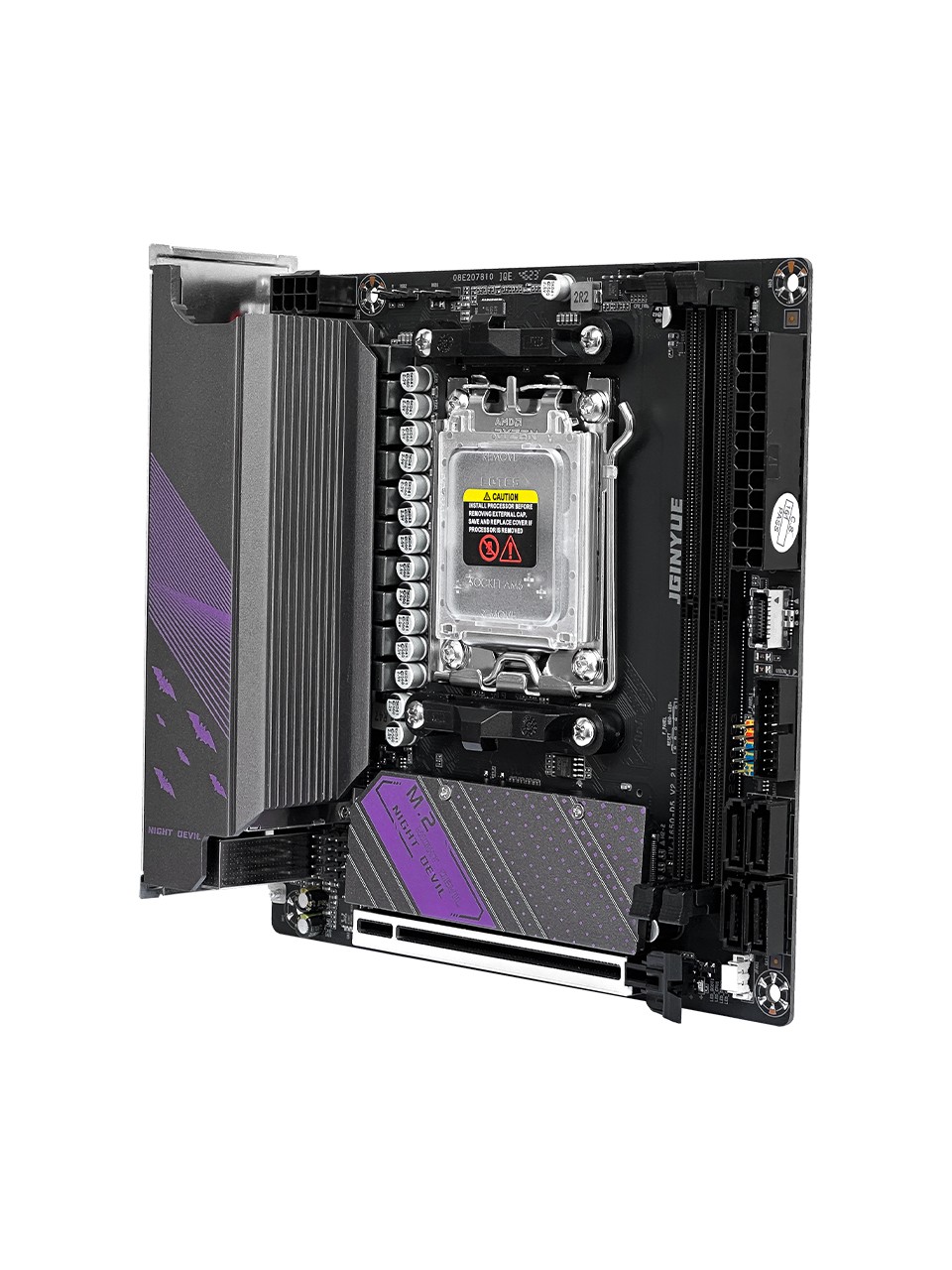 Jginyue B650I Night Devil Amd B650 Chıpset Ddr5 7000 Mhz (Oc) Am5 Itx Gamıng Anakart - 3