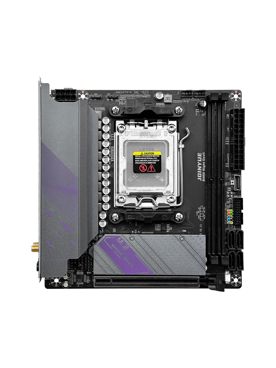 Jginyue B650I Night Devil Amd B650 Chıpset Ddr5 7000 Mhz (Oc) Am5 Itx Gamıng Anakart - 5